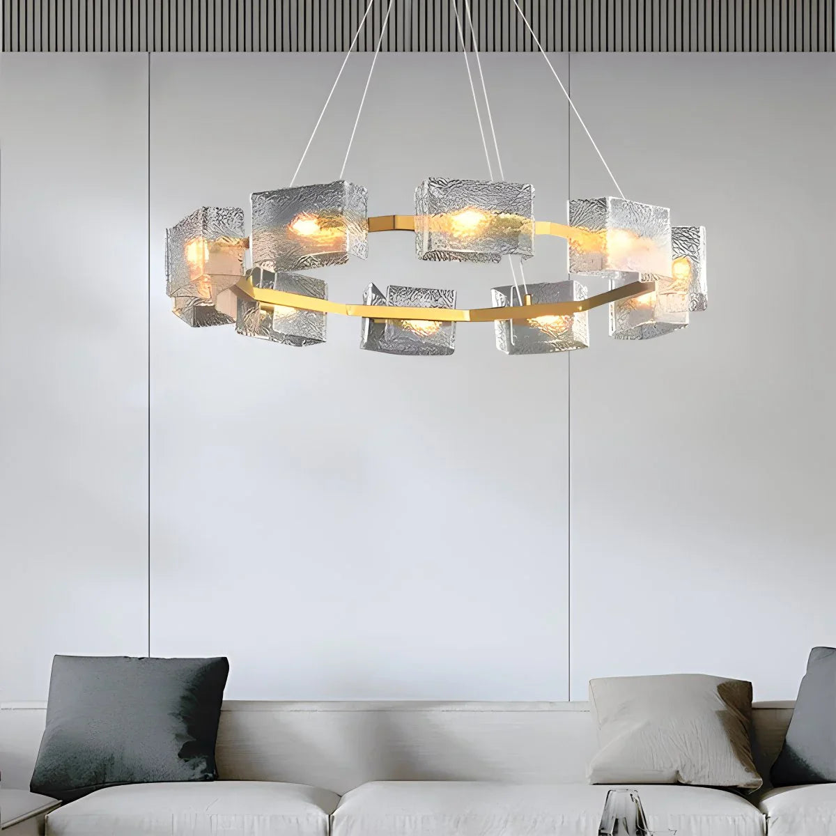 Feyran Textured Glass Round Chandelier