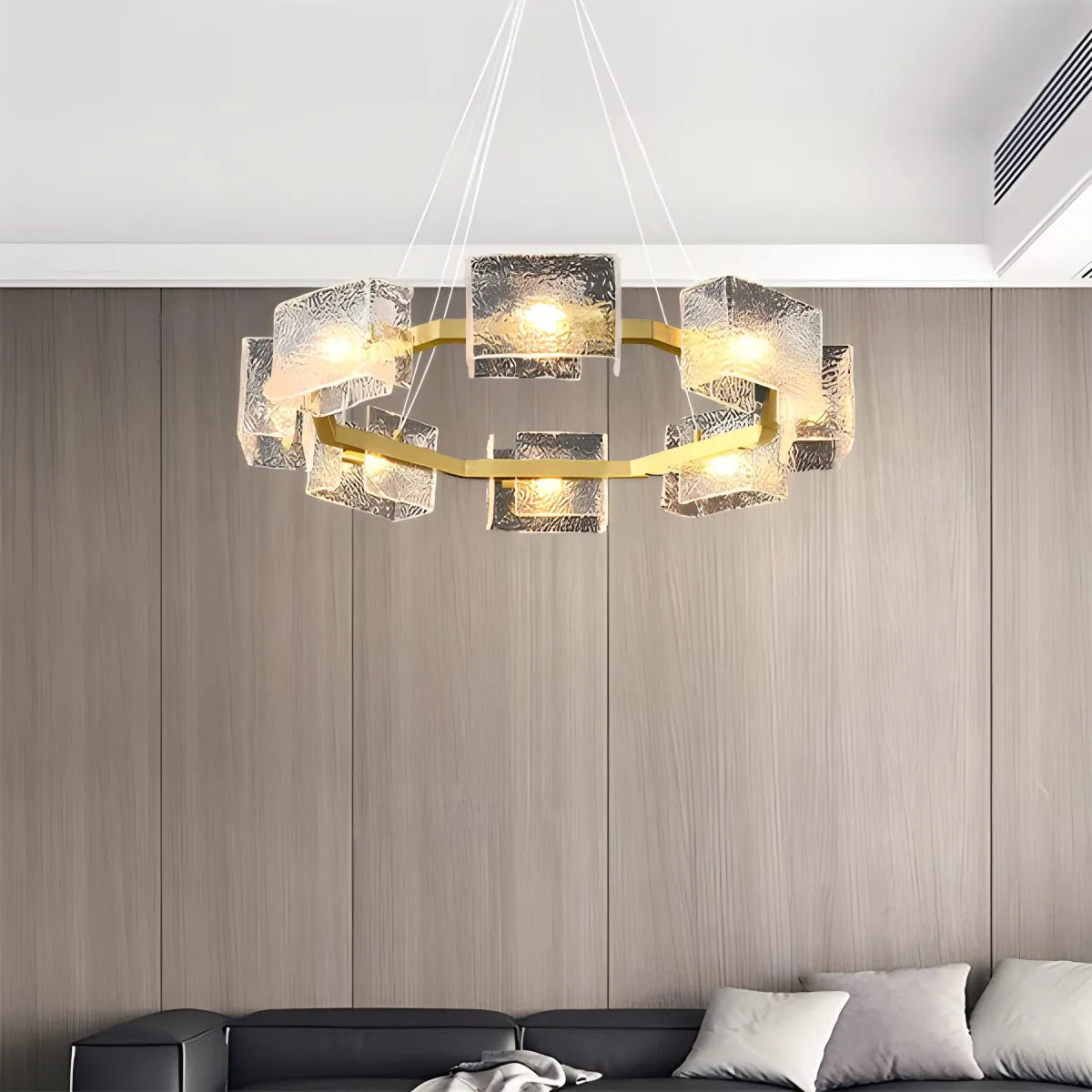 Feyran Textured Glass Round Chandelier