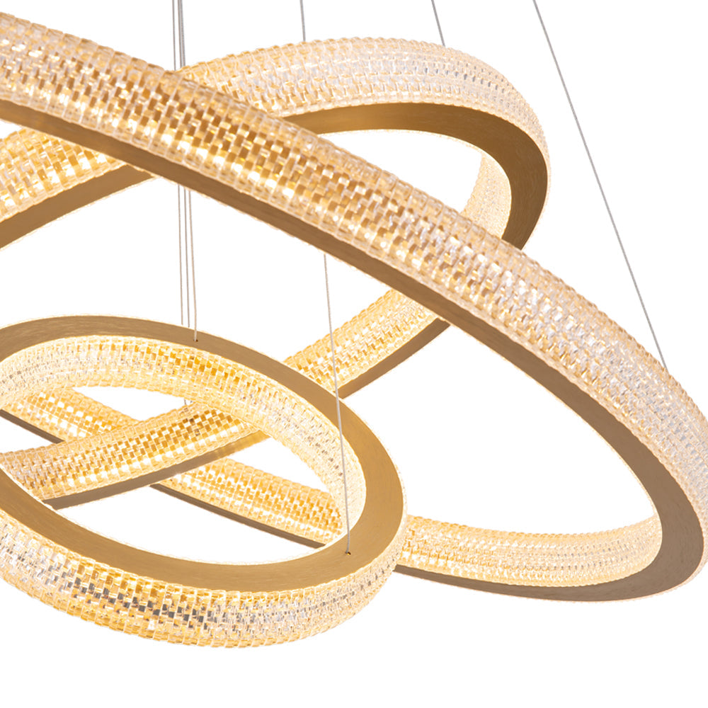 Three Rings Gold LED Chandelier - Rings Detail | Feyran