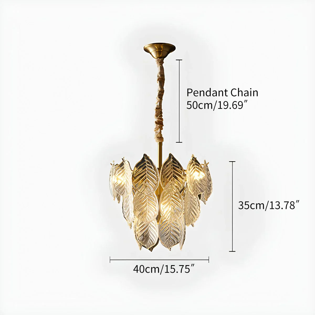 Feyran Tiered Glass Leaf Chandelier