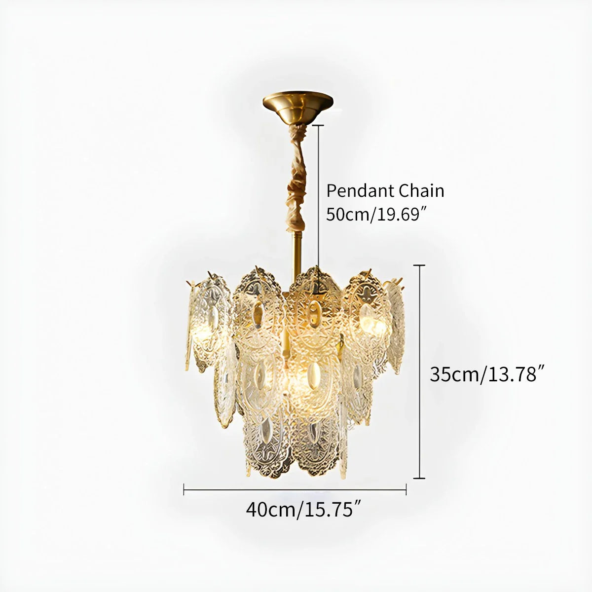 Feyran Tiered Textured Glass Chandelier