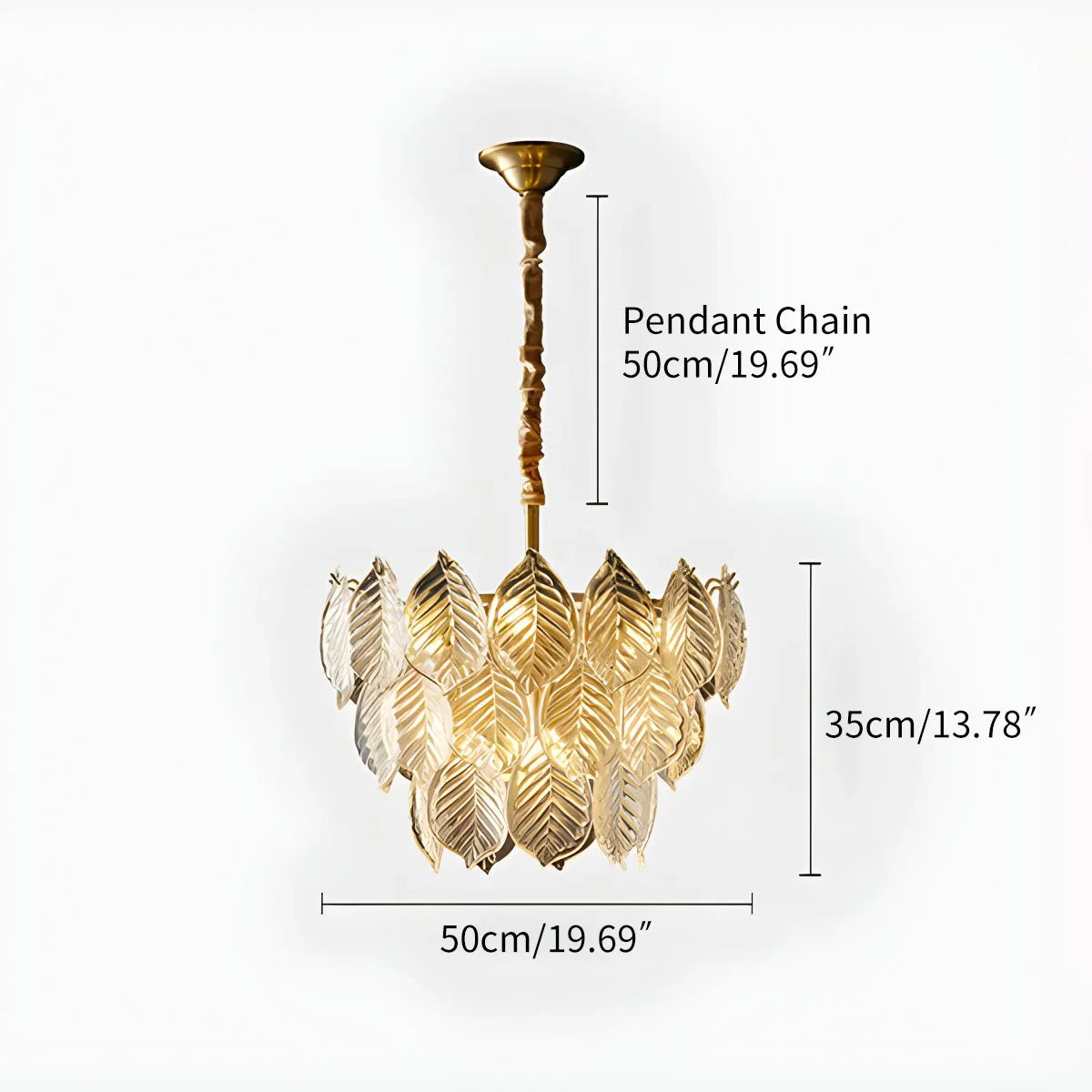 Feyran Tiered Glass Leaf Chandelier