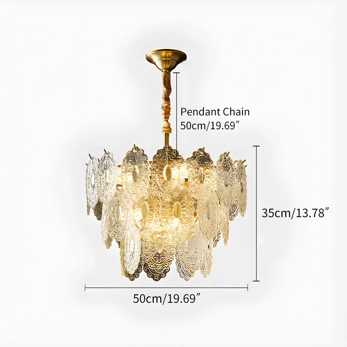 Feyran Tiered Textured Glass Chandelier