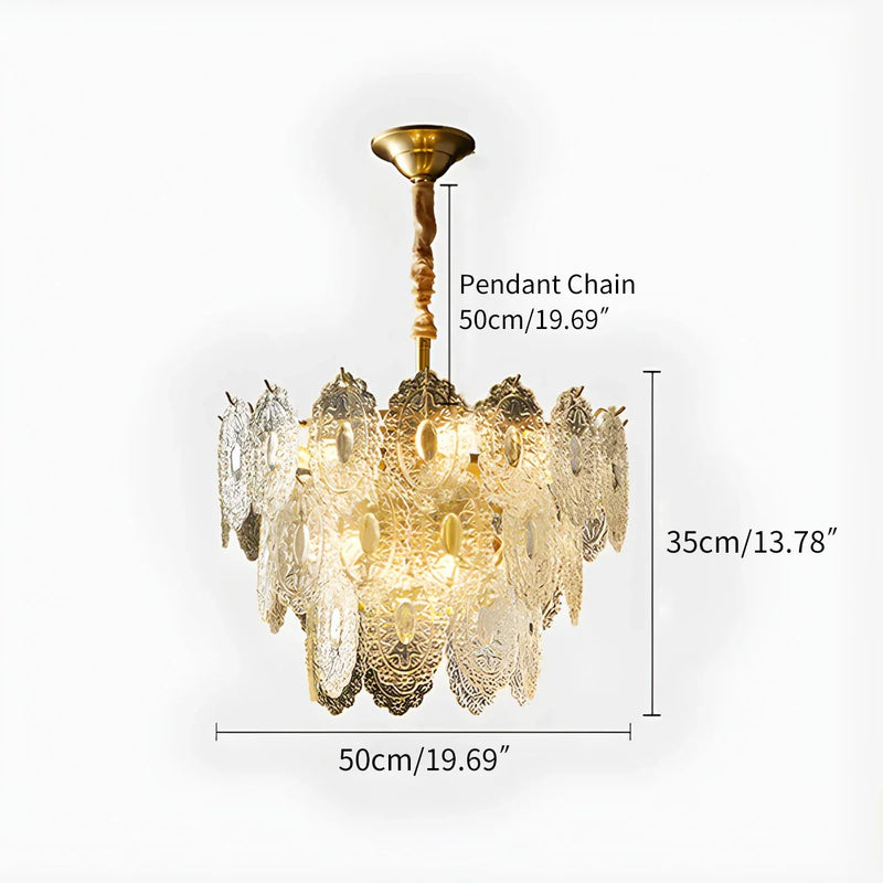 Feyran Tiered Textured Glass Chandelier