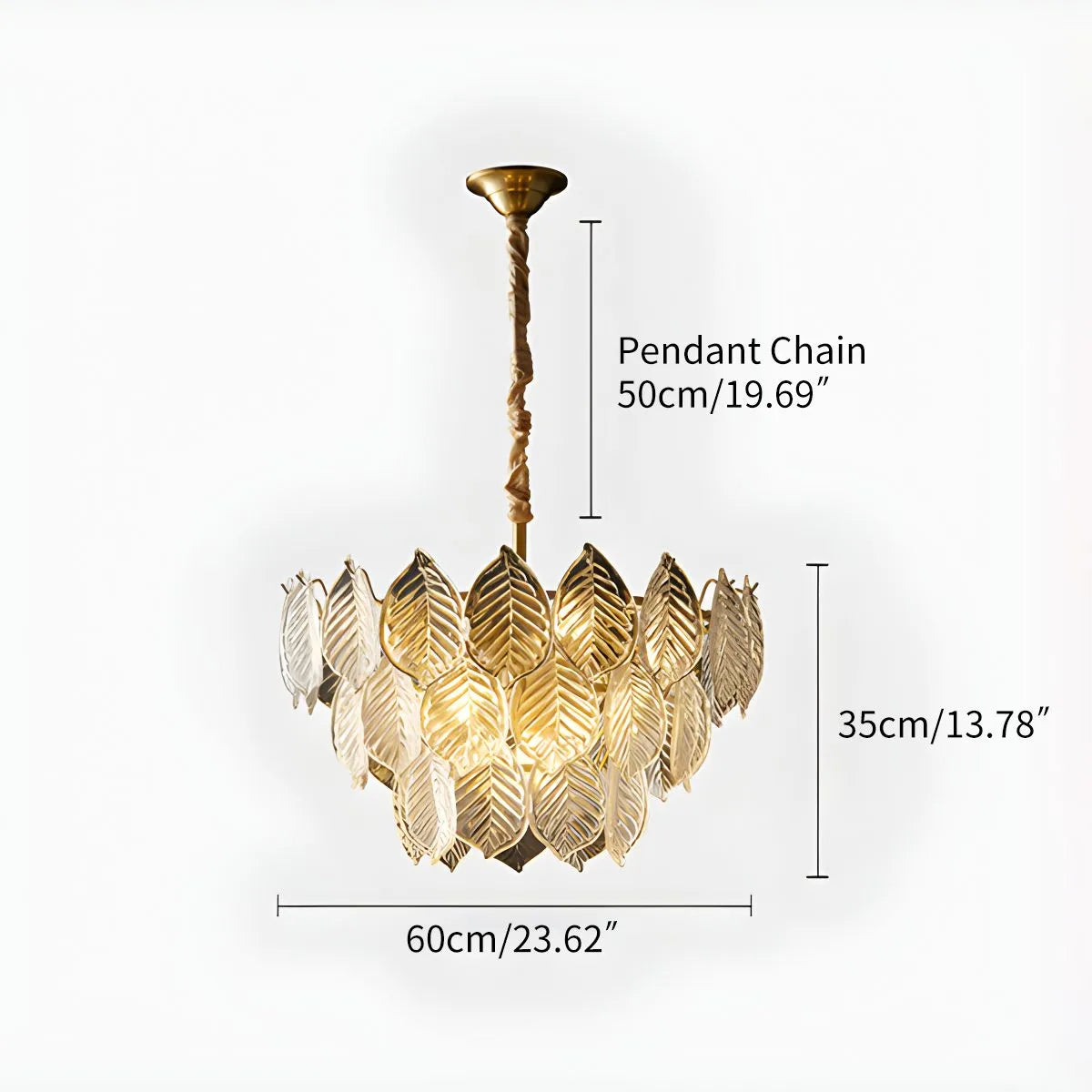 Feyran Tiered Glass Leaf Chandelier