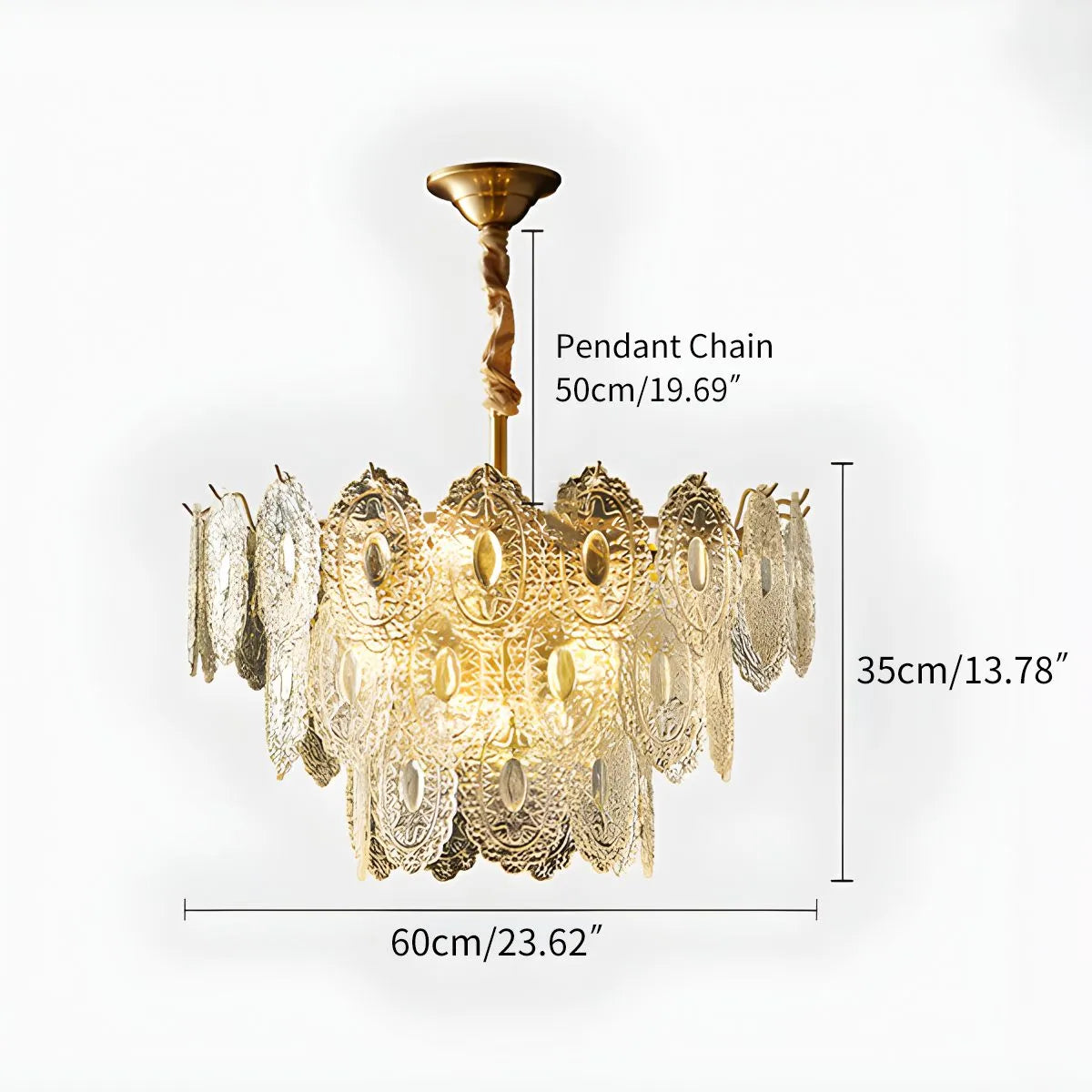 Feyran Tiered Textured Glass Chandelier