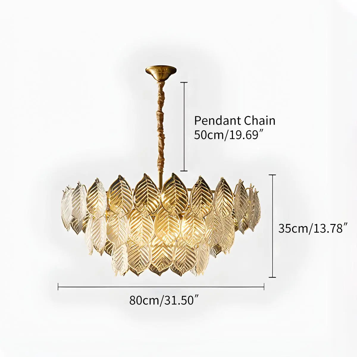 Feyran Tiered Glass Leaf Chandelier