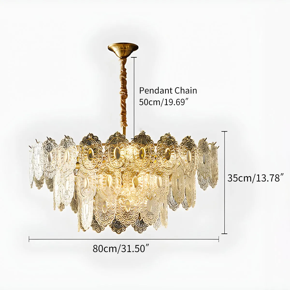 Feyran Tiered Textured Glass Chandelier