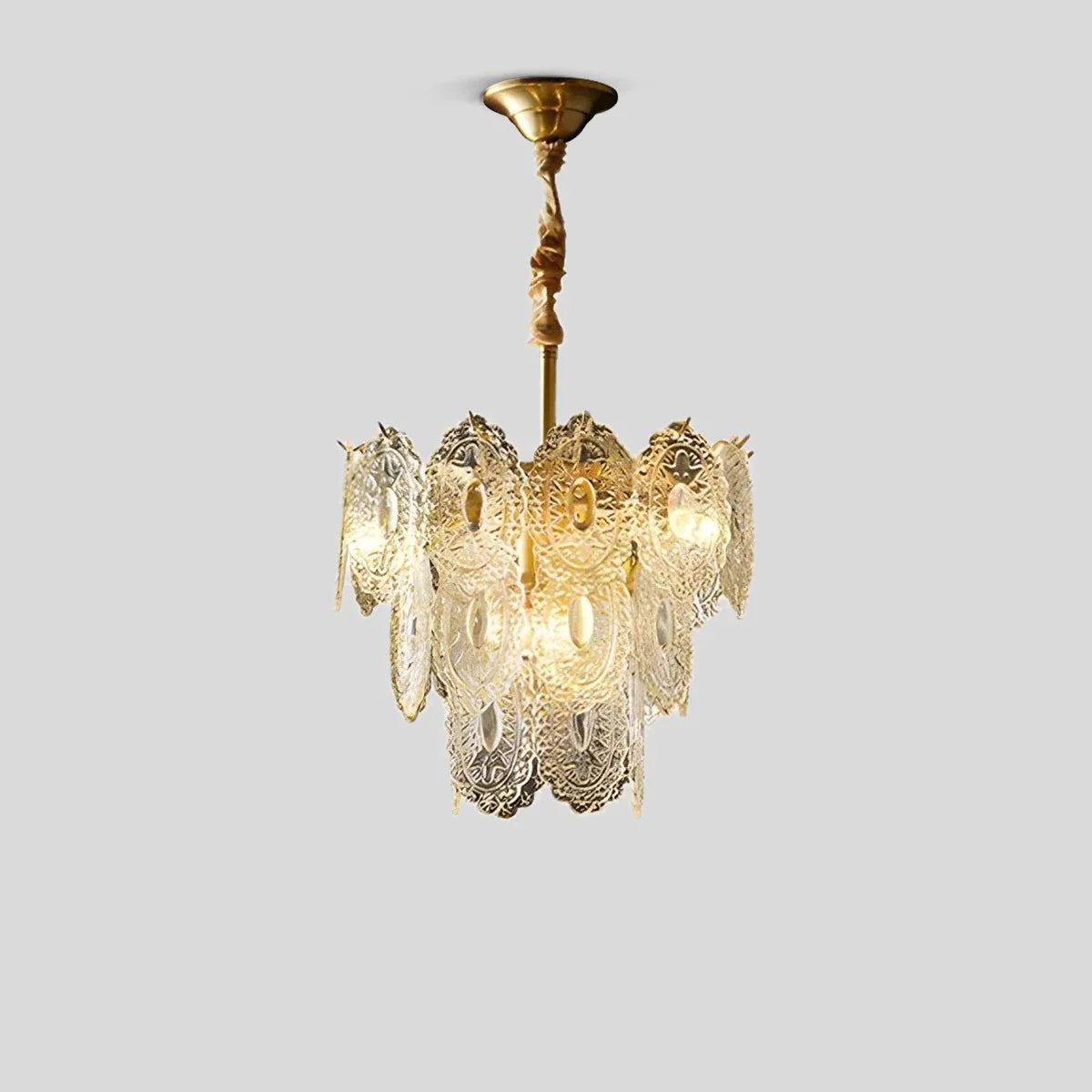 Feyran Tiered Textured Glass Chandelier