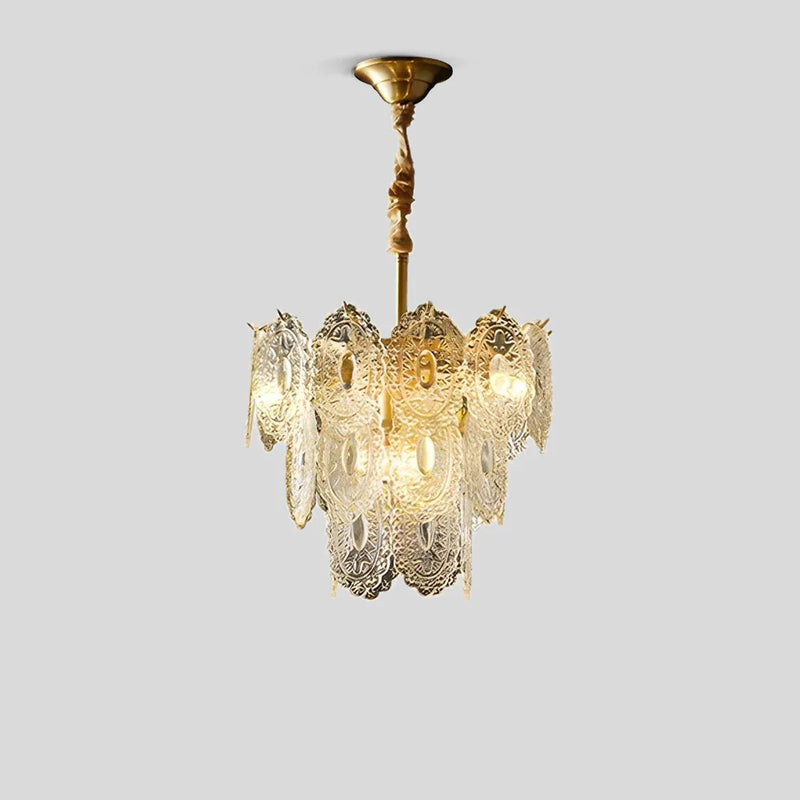 Feyran Tiered Textured Glass Chandelier
