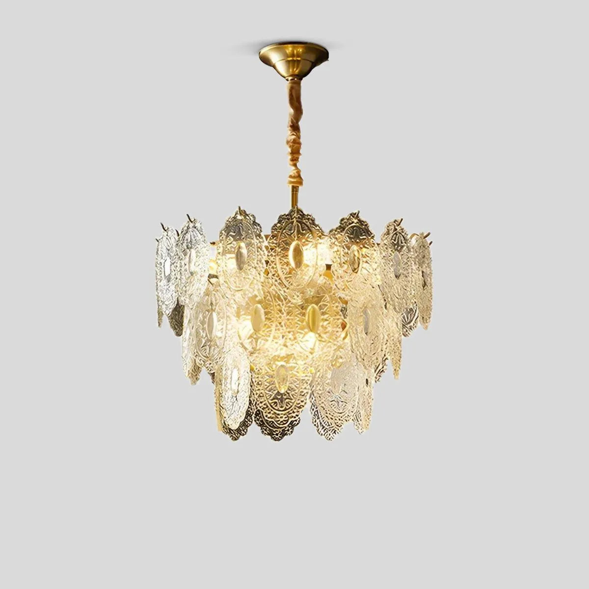 Feyran Tiered Textured Glass Chandelier