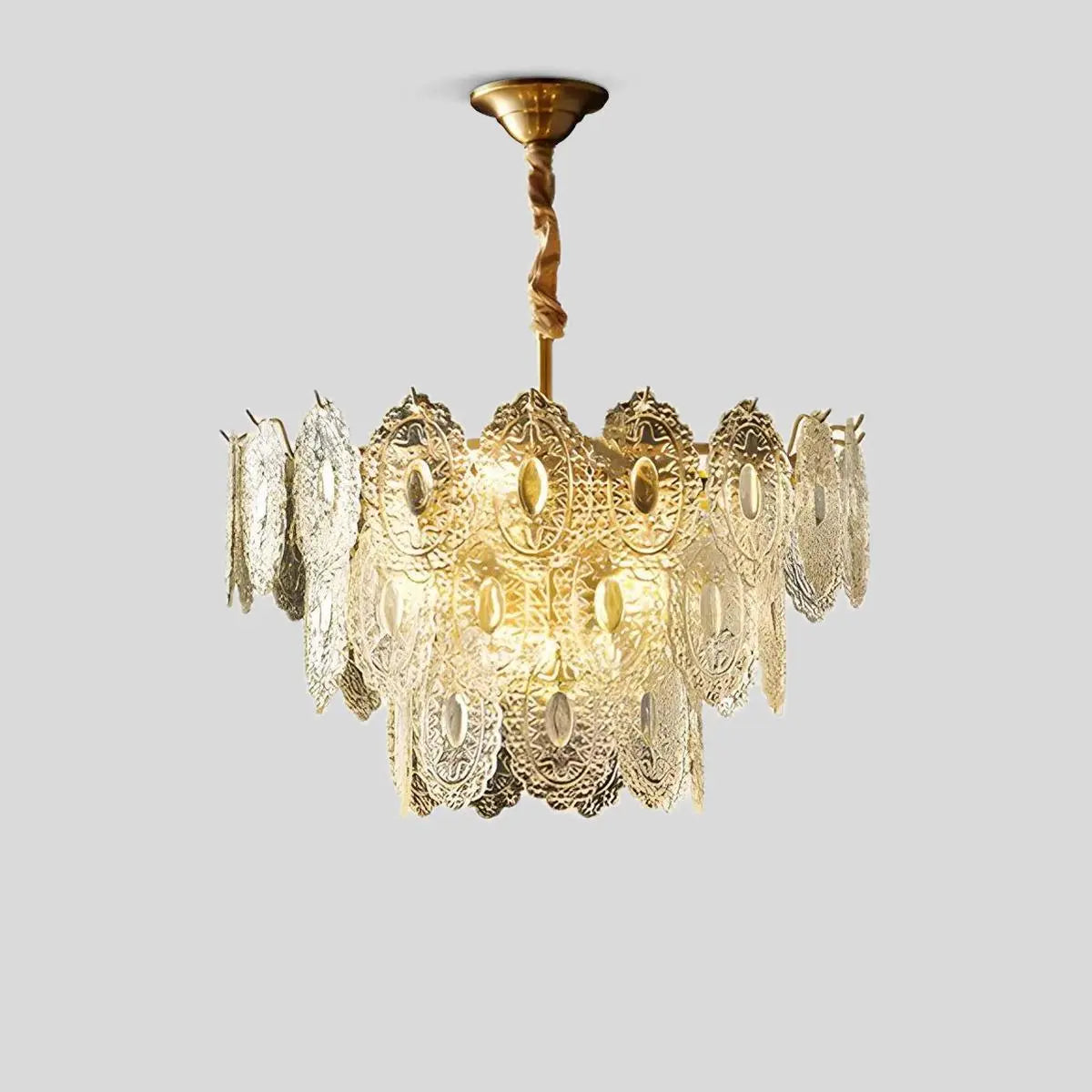 Feyran Tiered Textured Glass Chandelier