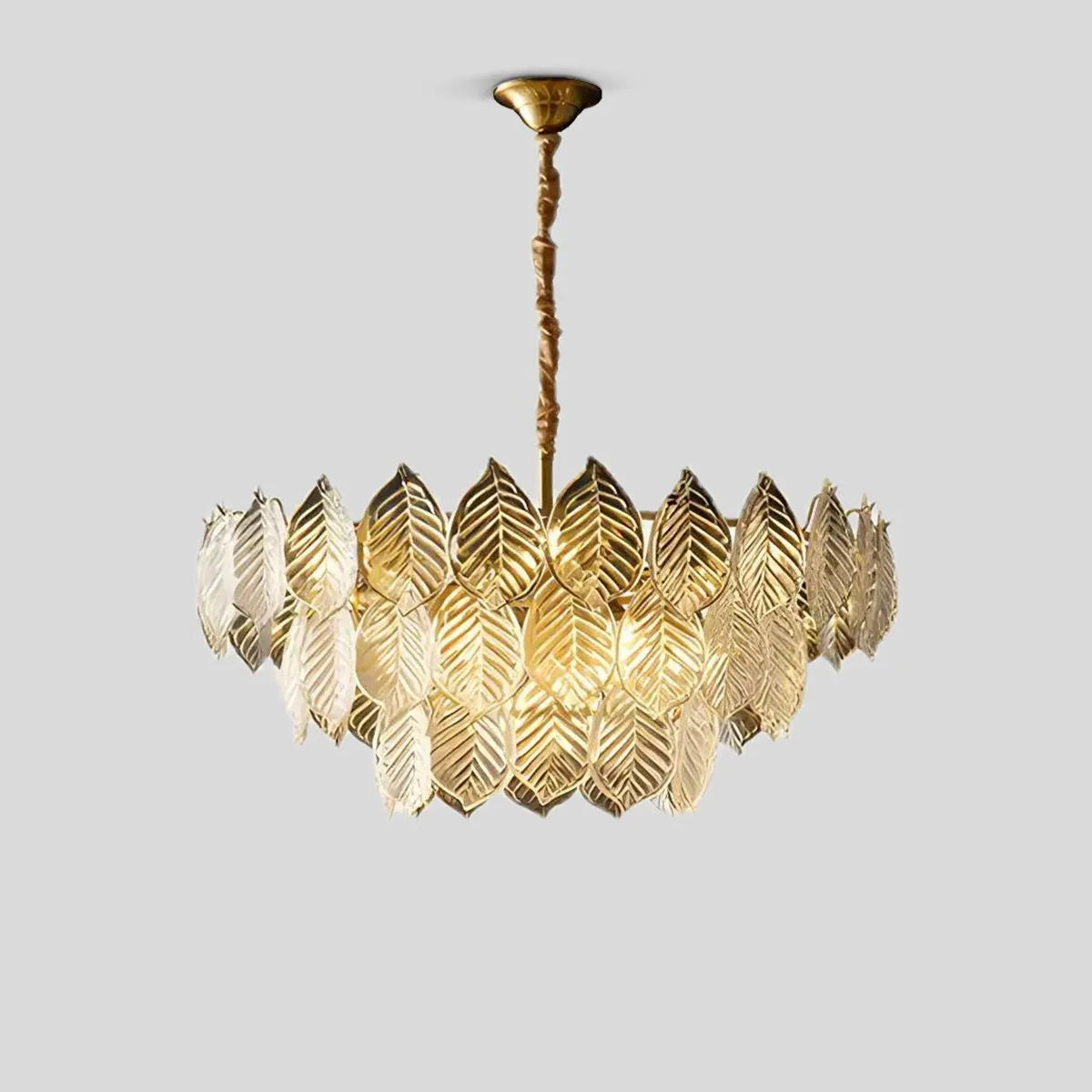 Feyran Tiered Glass Leaf Chandelier