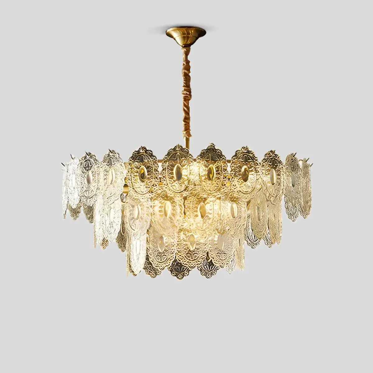 Feyran Tiered Textured Glass Chandelier