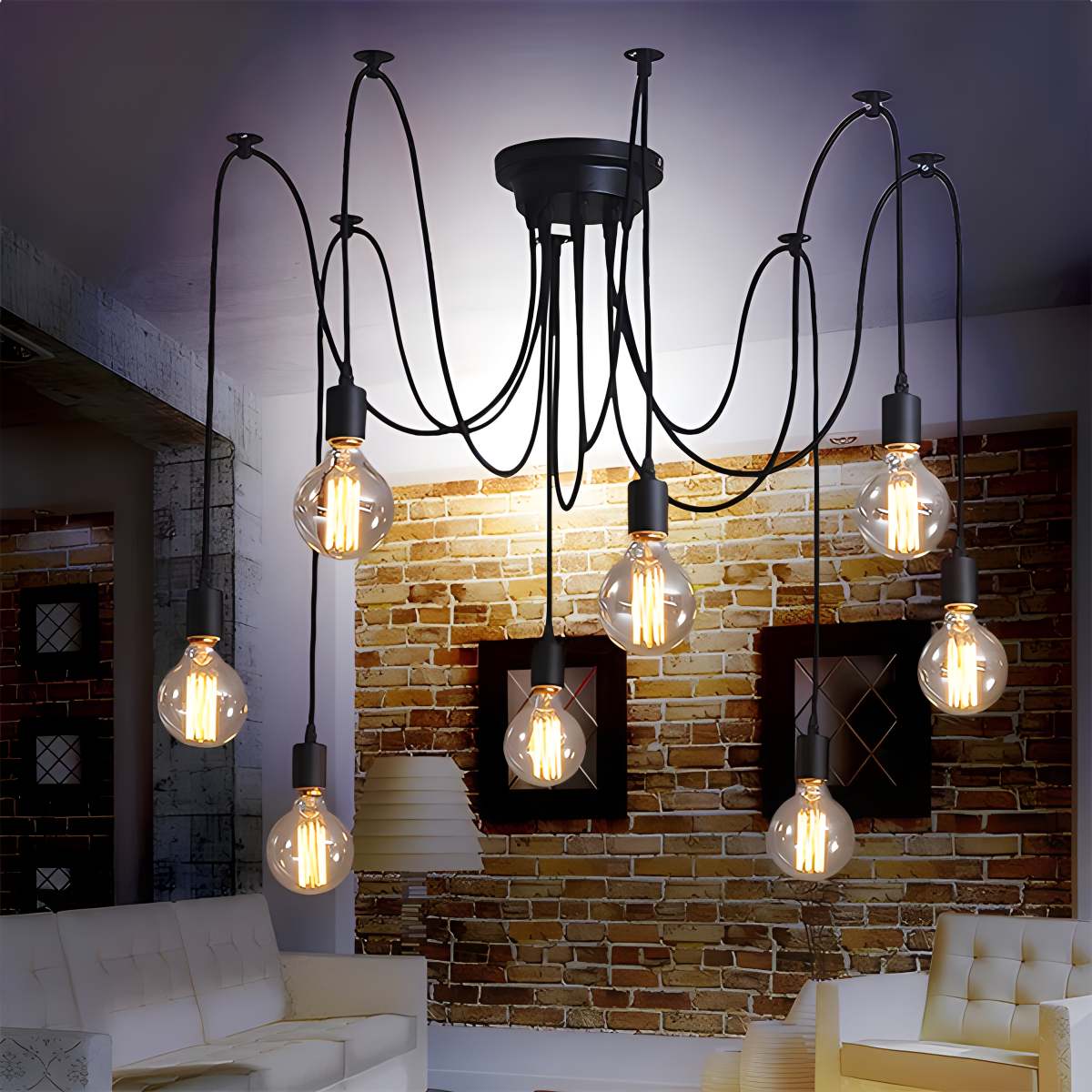 Feyran Alfie Vintage Multiple Light Bulbs Chandelier