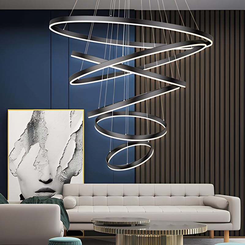 Feyran Tiered Ring Chandelier with Multi-Layer Rings