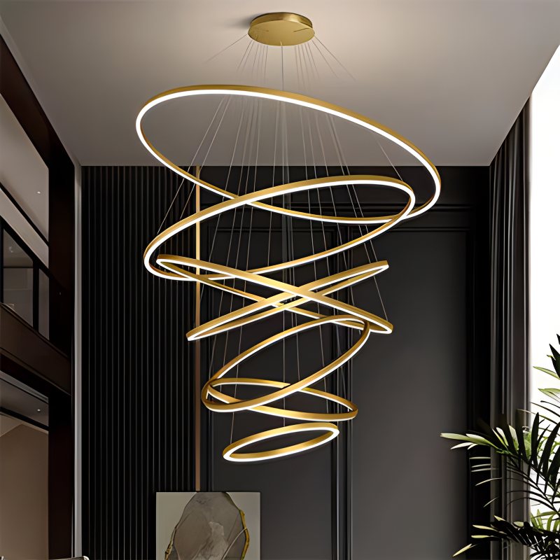 Feyran Tiered Ring Chandelier with Multi-Layer Rings