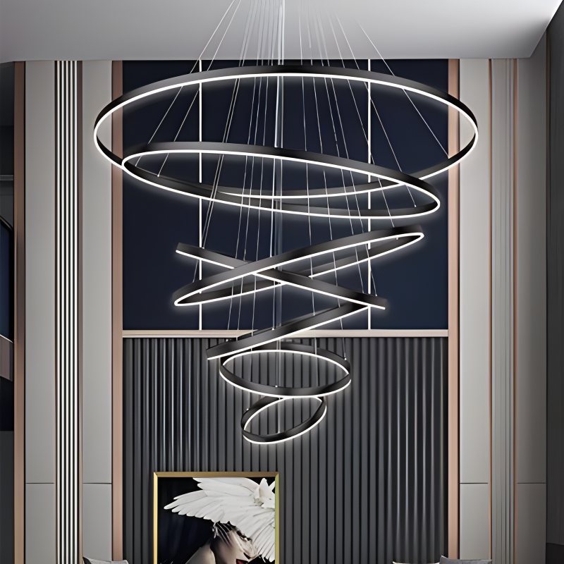 Feyran Tiered Ring Chandelier with Multi-Layer Rings