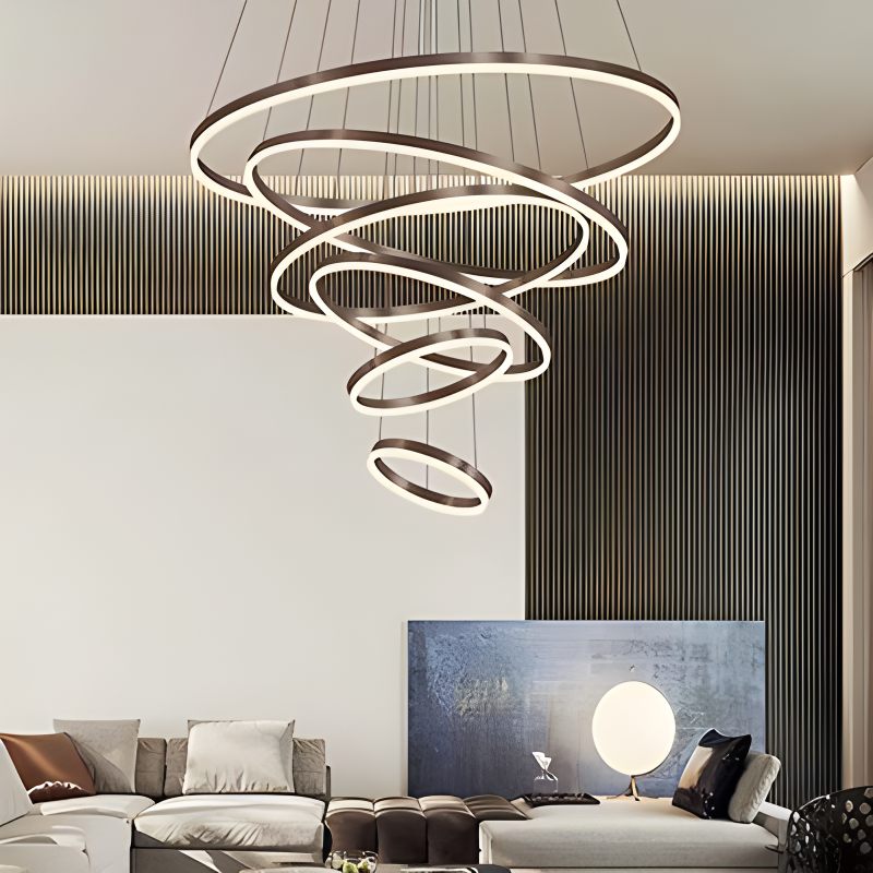 Feyran Tiered Ring Chandelier with Multi-Layer Rings