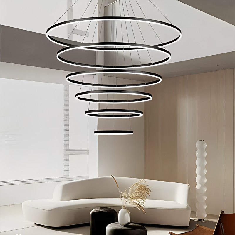 Feyran Tiered Ring Chandelier with Multi-Layer Rings