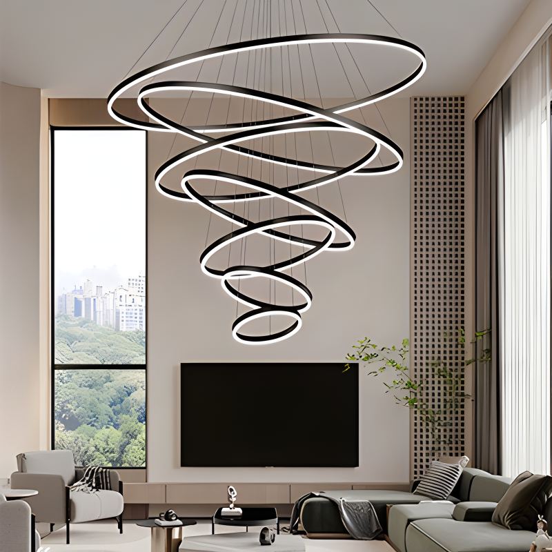 Feyran Tiered Ring Chandelier with Multi-Layer Rings