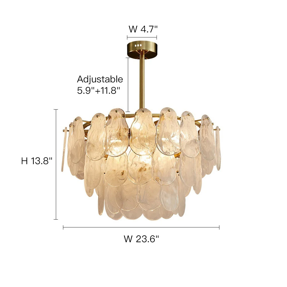 Tiered Cloud Glass Chandelier 8 Lights - Feyran