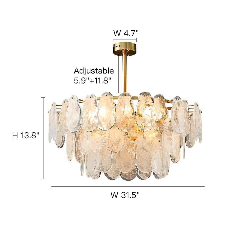 Tiered Cloud Glass Chandelier 8 Lights - Feyran