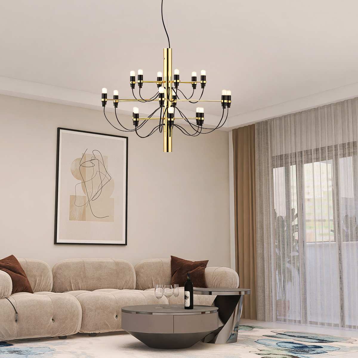 Feyran Tiered Modern Candle Chandelier