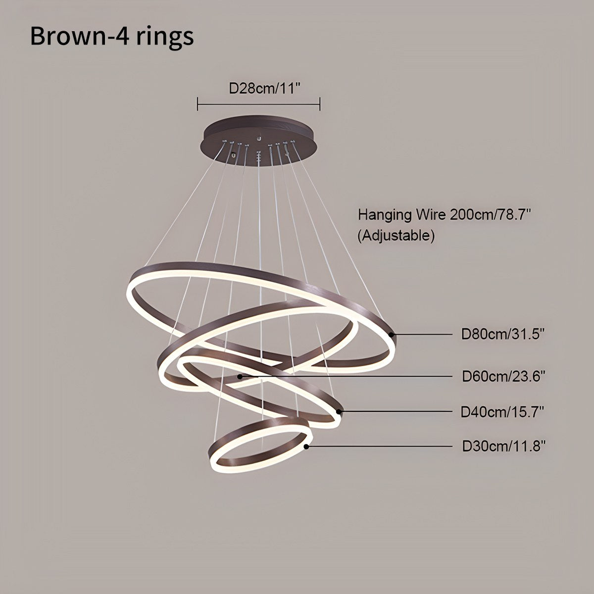 Feyran Tiered Ring Chandelier with Multi-Layer Rings