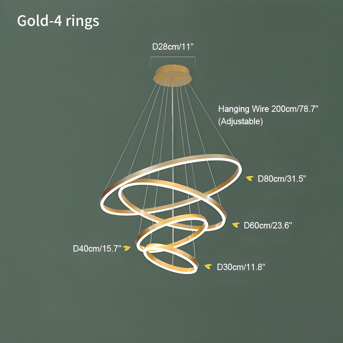Feyran Tiered Ring Chandelier with Multi-Layer Rings