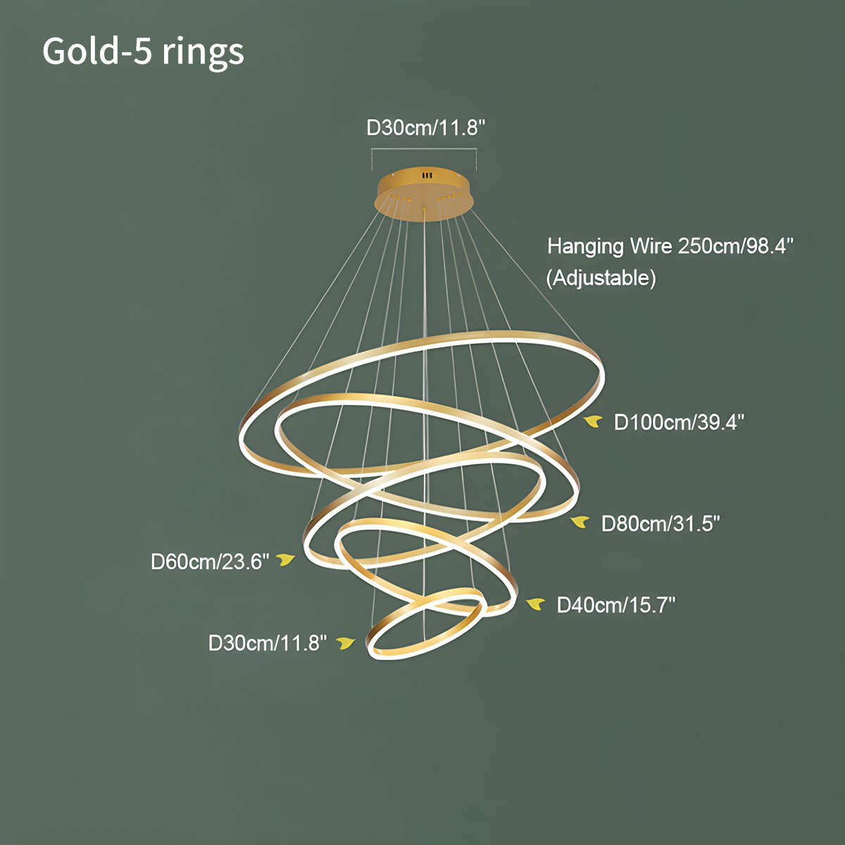 Feyran Tiered Ring Chandelier with Multi-Layer Rings