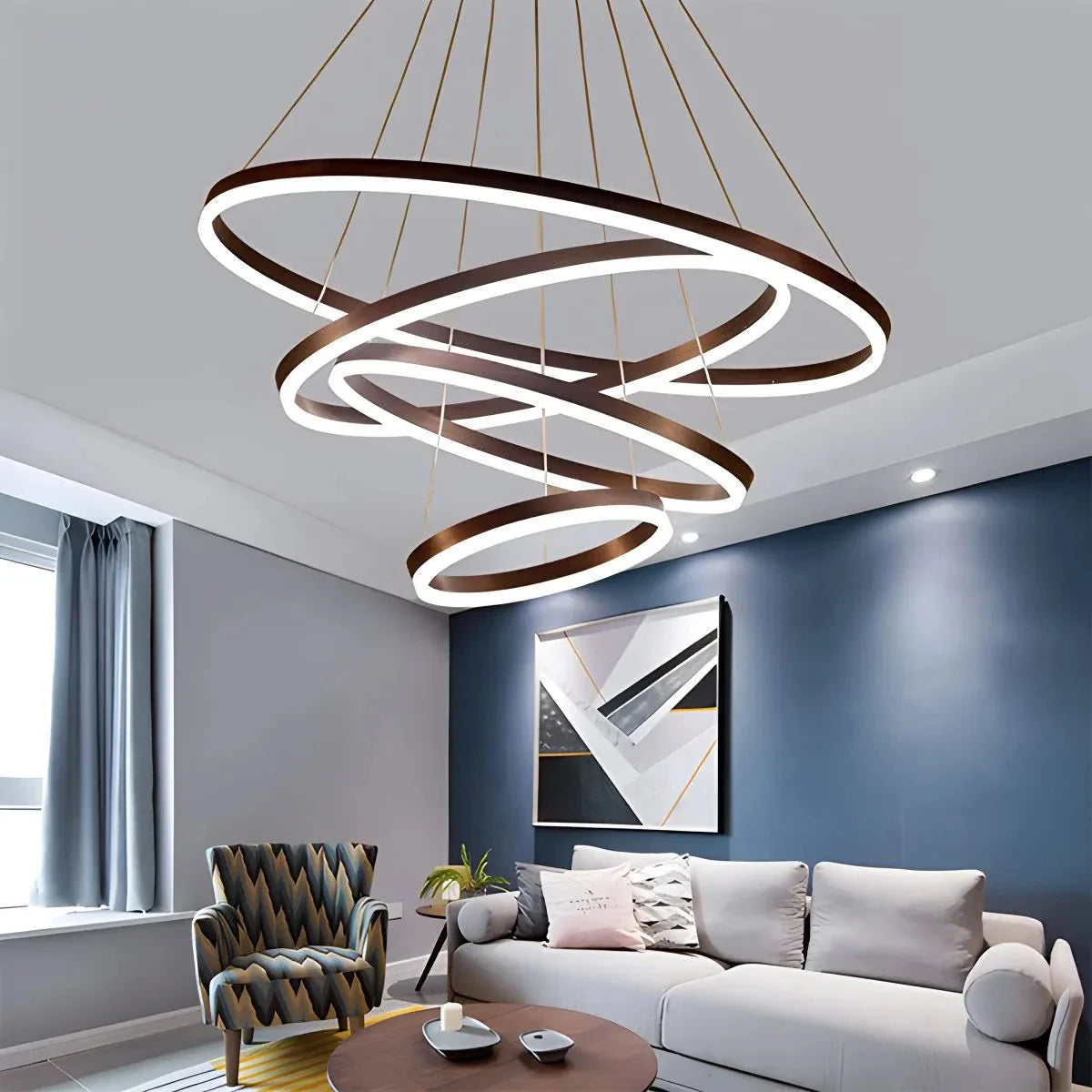 Feyran Tiered Ring Chandelier with Multi-Layer Rings