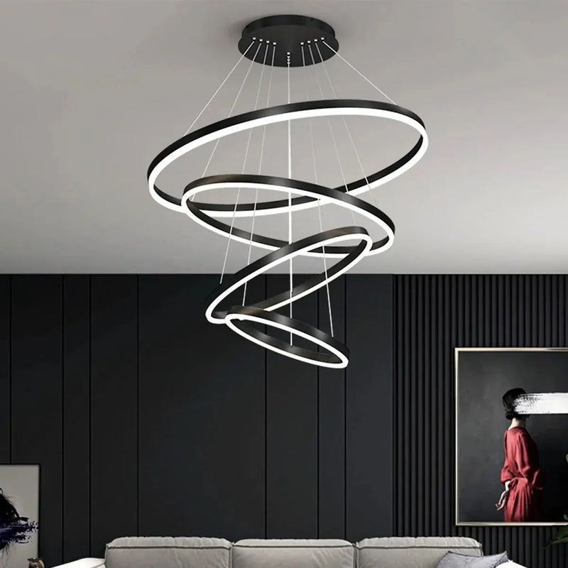 Feyran Tiered Ring Chandelier with Multi-Layer Rings