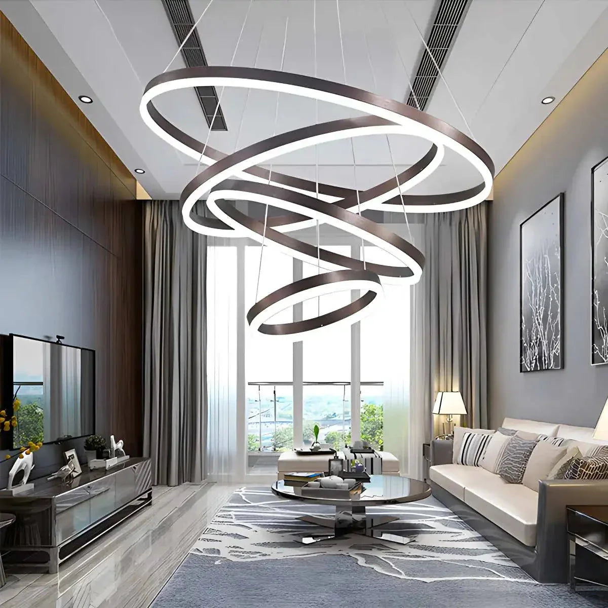 Feyran Tiered Ring Chandelier with Multi-Layer Rings
