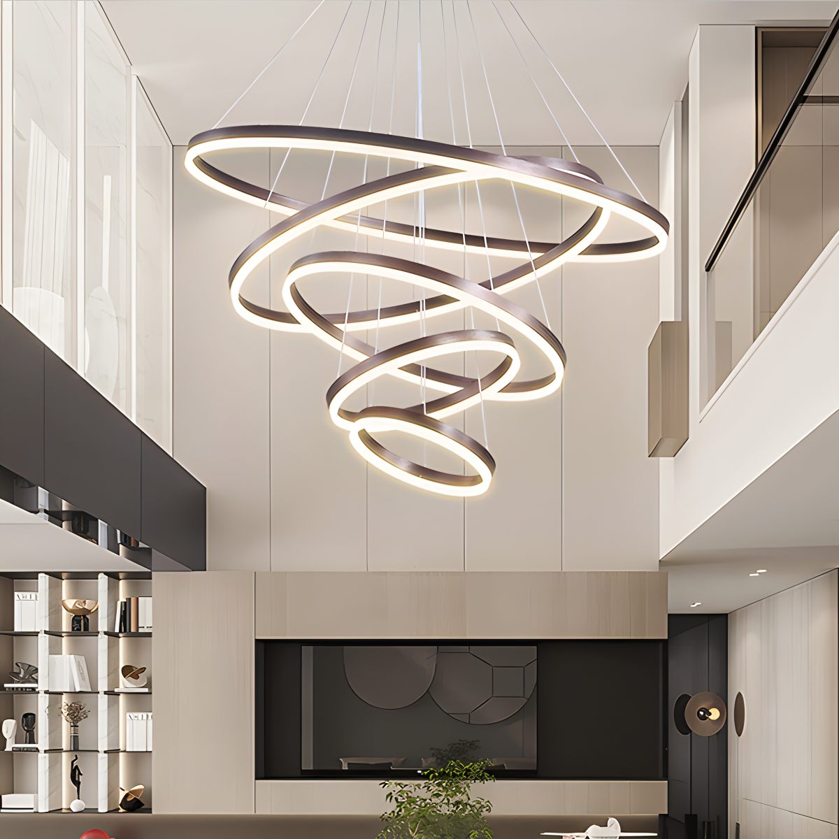 Feyran Tiered Ring Chandelier with Multi-Layer Rings