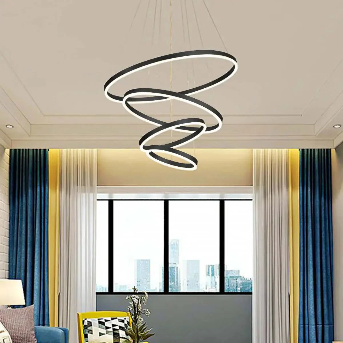 Feyran Tiered Ring Chandelier with Multi-Layer Rings