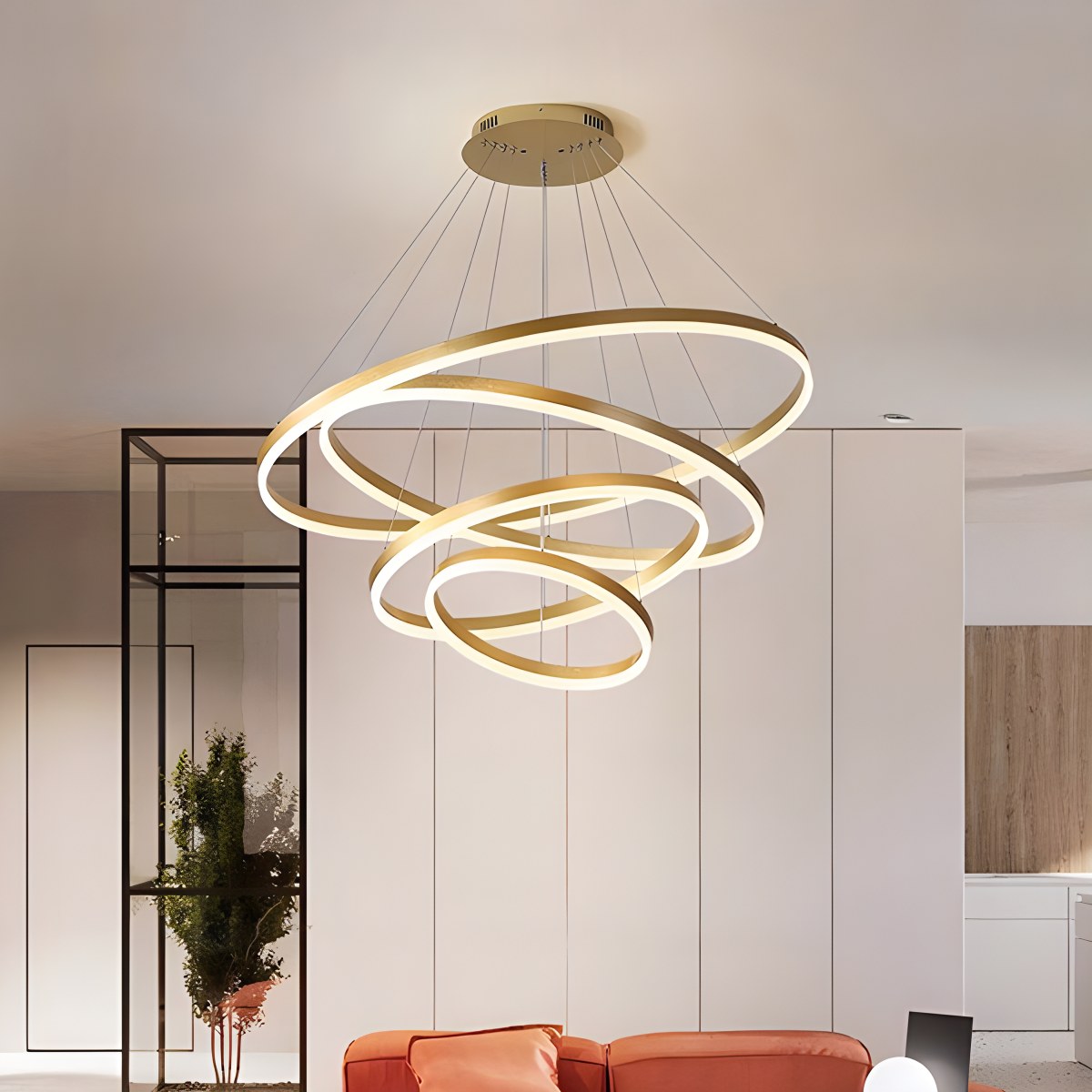 Feyran Tiered Ring Chandelier with Multi-Layer Rings