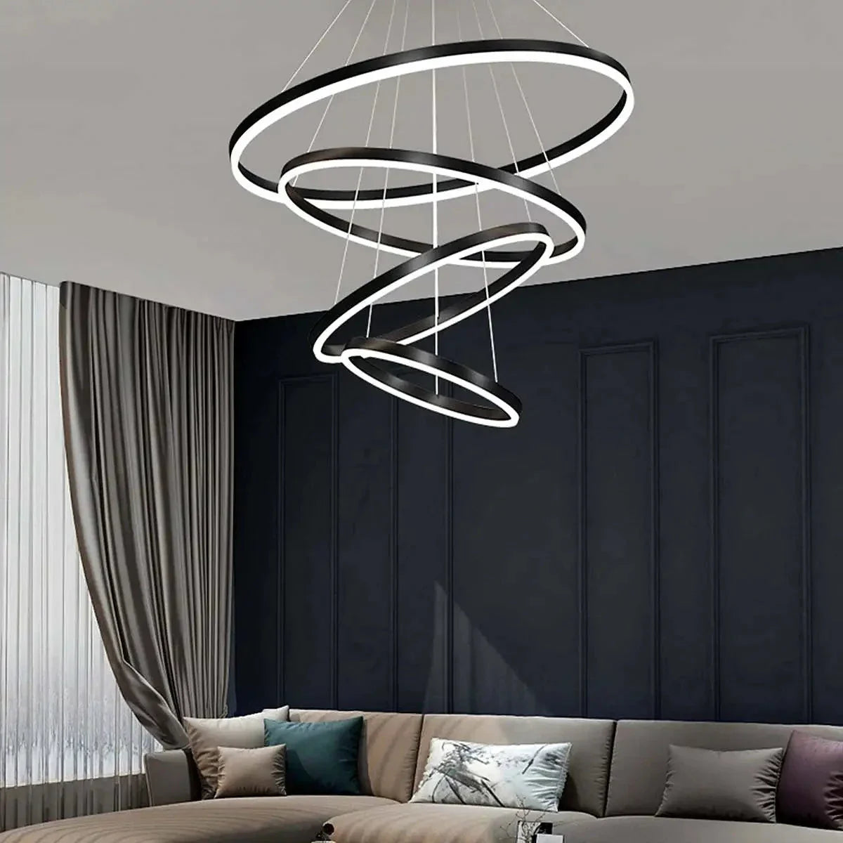 Feyran Tiered Ring Chandelier with Multi-Layer Rings