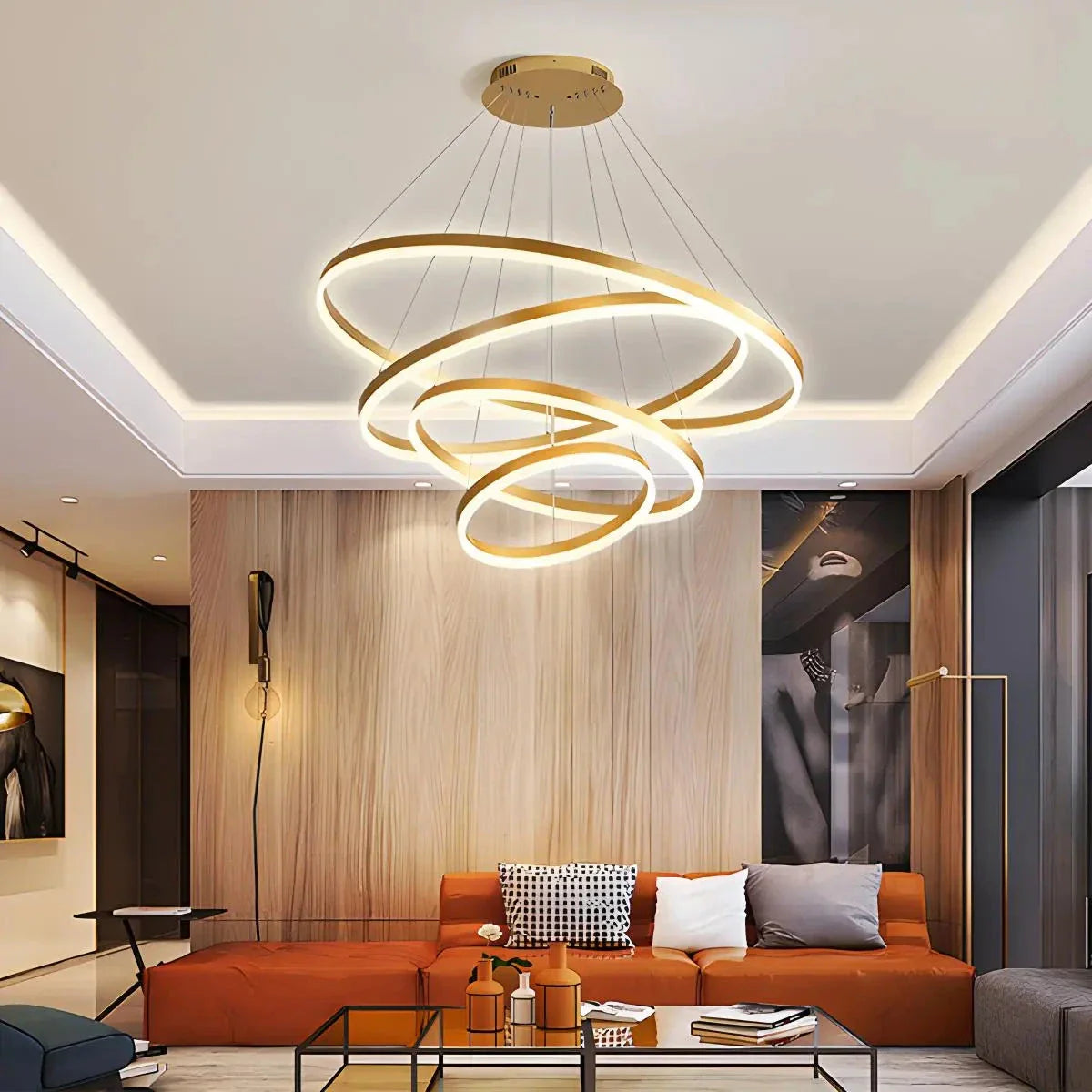 Feyran Tiered Ring Chandelier with Multi-Layer Rings