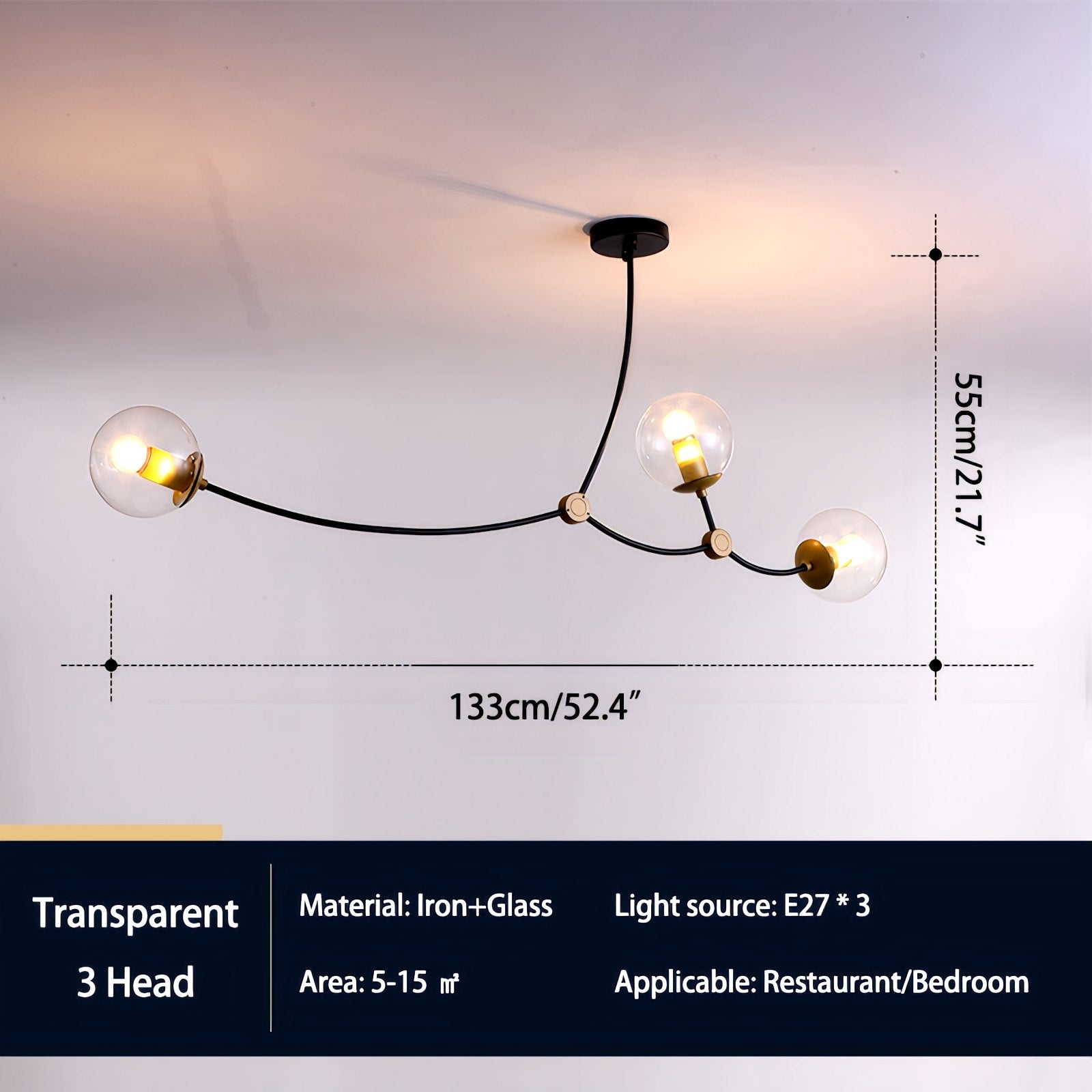 Feyran Minimalist Sputnik Globe Glass Chandelier