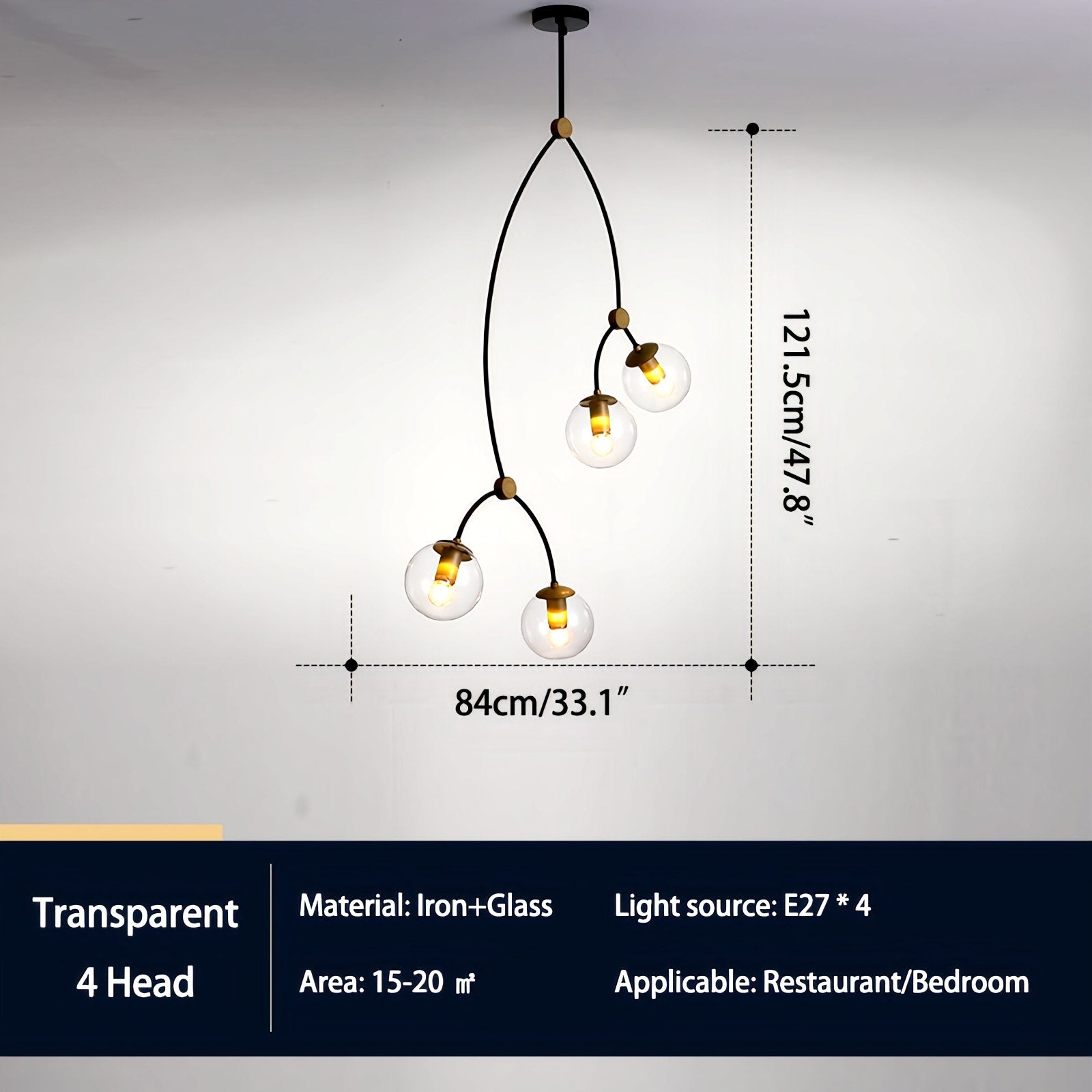 Feyran Minimalist Sputnik Globe Glass Chandelier