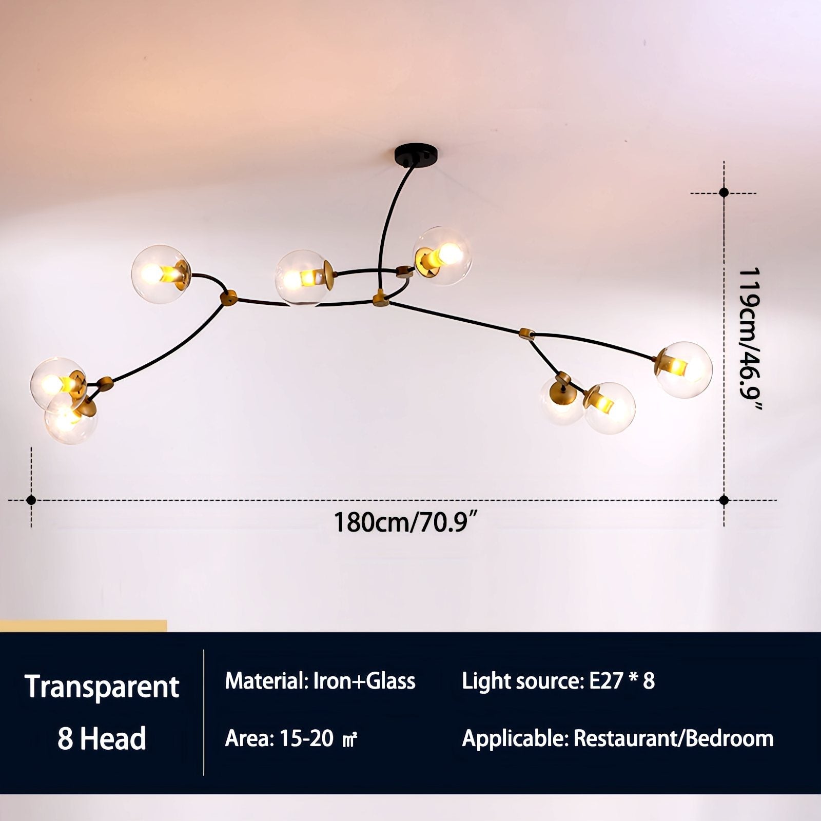 Feyran Minimalist Sputnik Globe Glass Chandelier