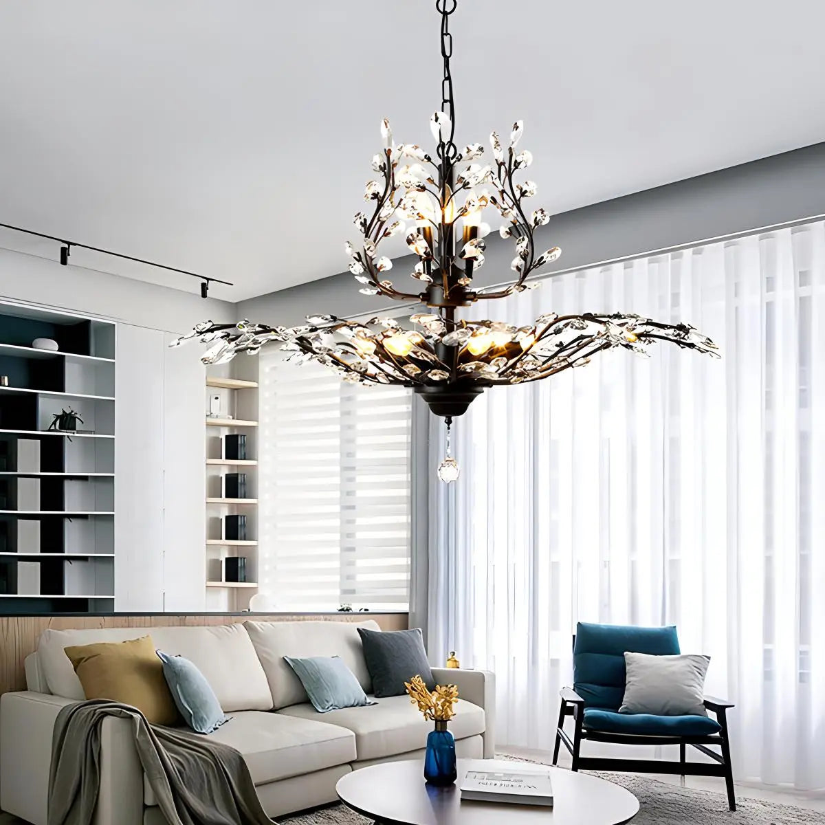 Feyran Tree Branch Crystal Chandelier for Living Room