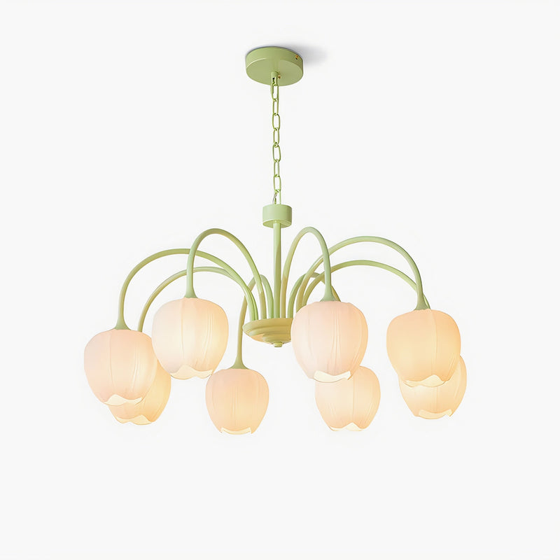 Feyran French Romance Tulip Matcha Chandelier