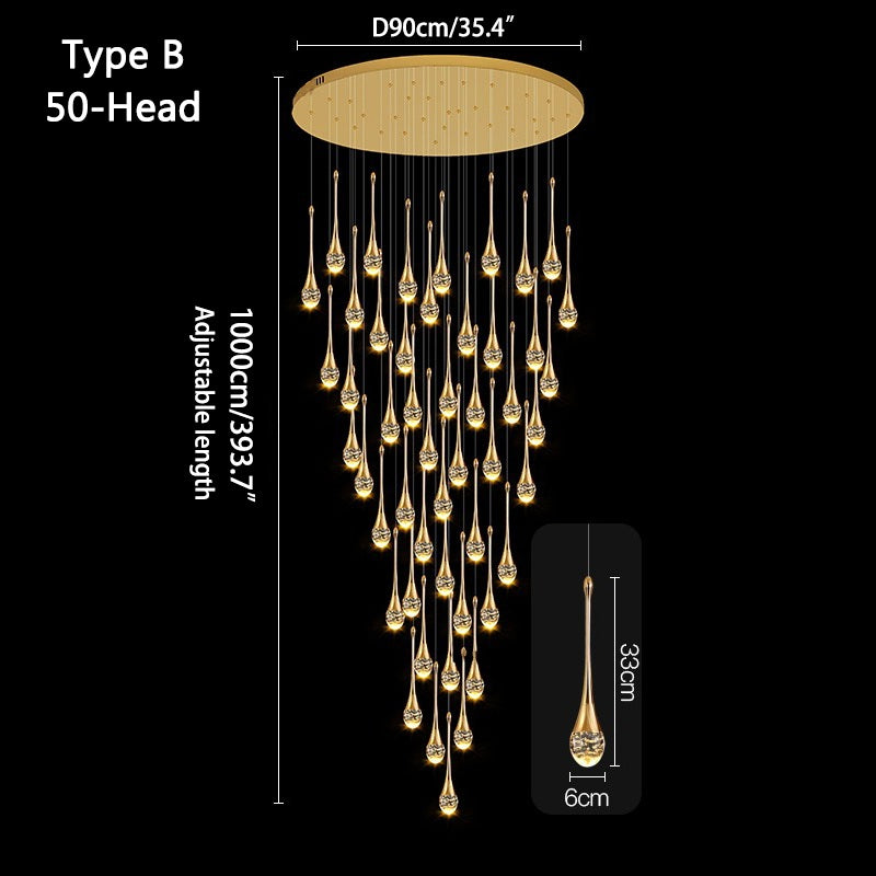 Feyran Luxury Water Drop Pendant Chandelier for Living Room