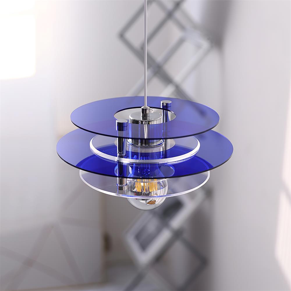 Modern Geometric Acrylic Disc Pendant Light - Elegant Reflective Ceiling Fixture
