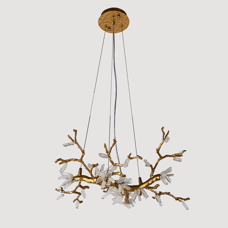 Selenite Crystal Blossom Branching Tree Chandelier