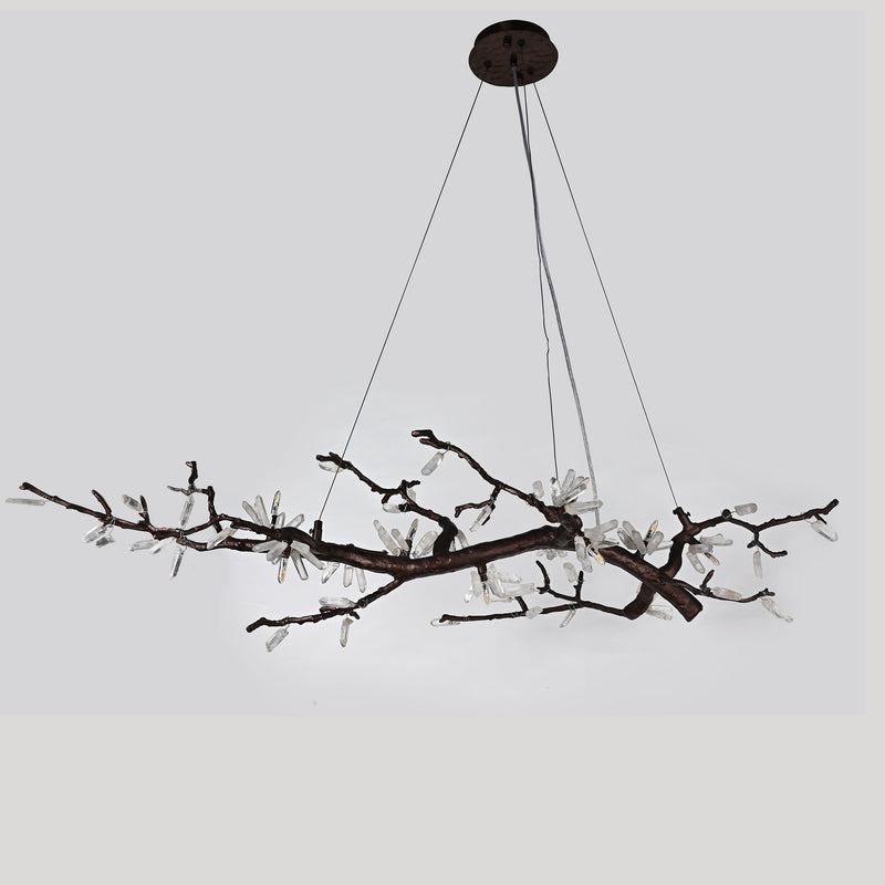 Selenite Crystal Blossom Branching Tree Chandelier