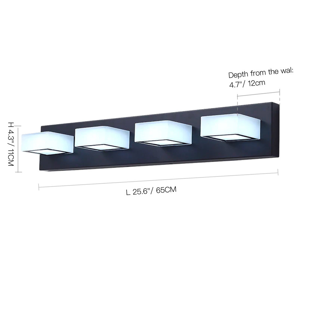 Black LED Modern Vanity Light-----4 heads size | Feyran