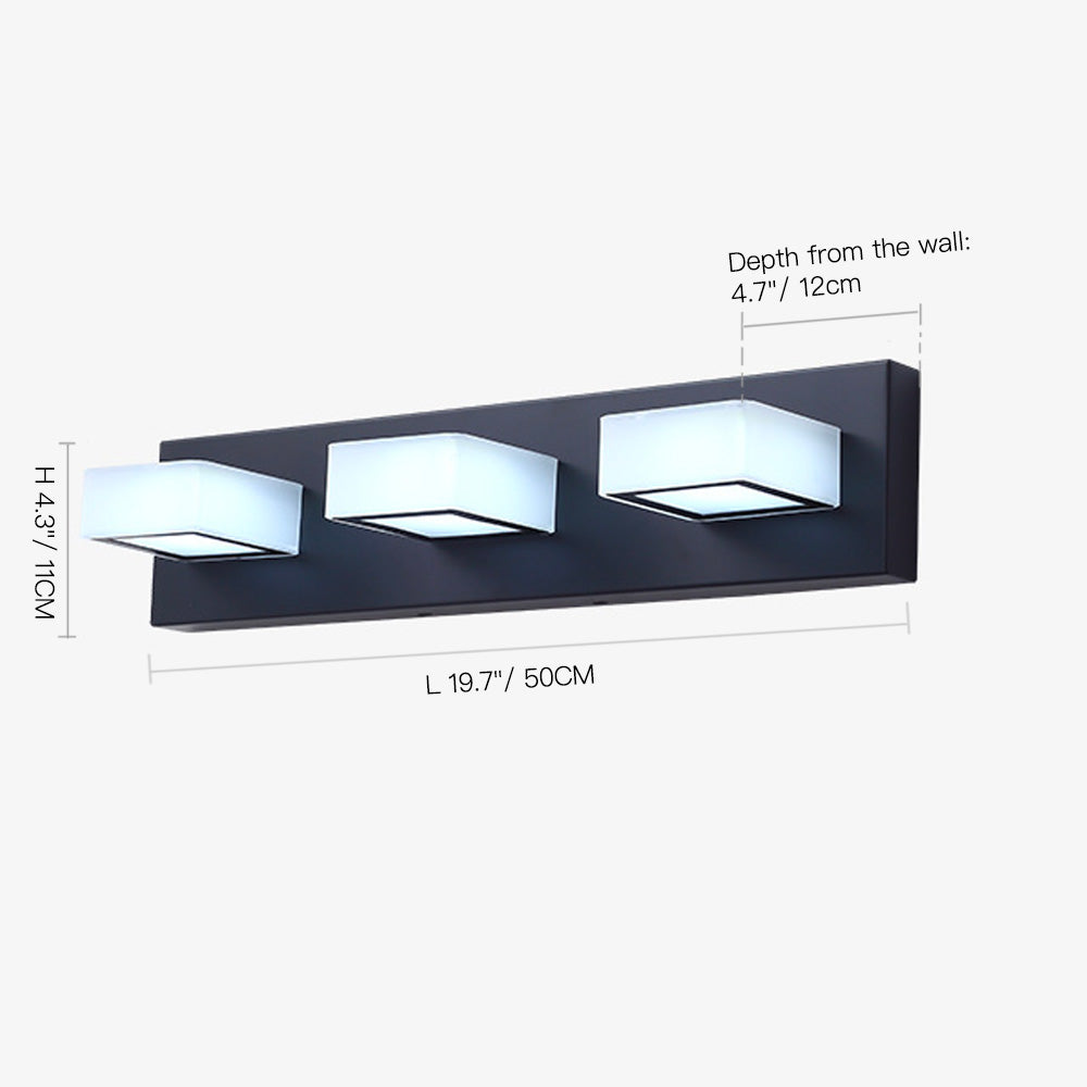 Black LED Modern Vanity Light---3 heads size | Feyran